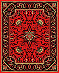 Bold Red Black Ornate Medallion Rug