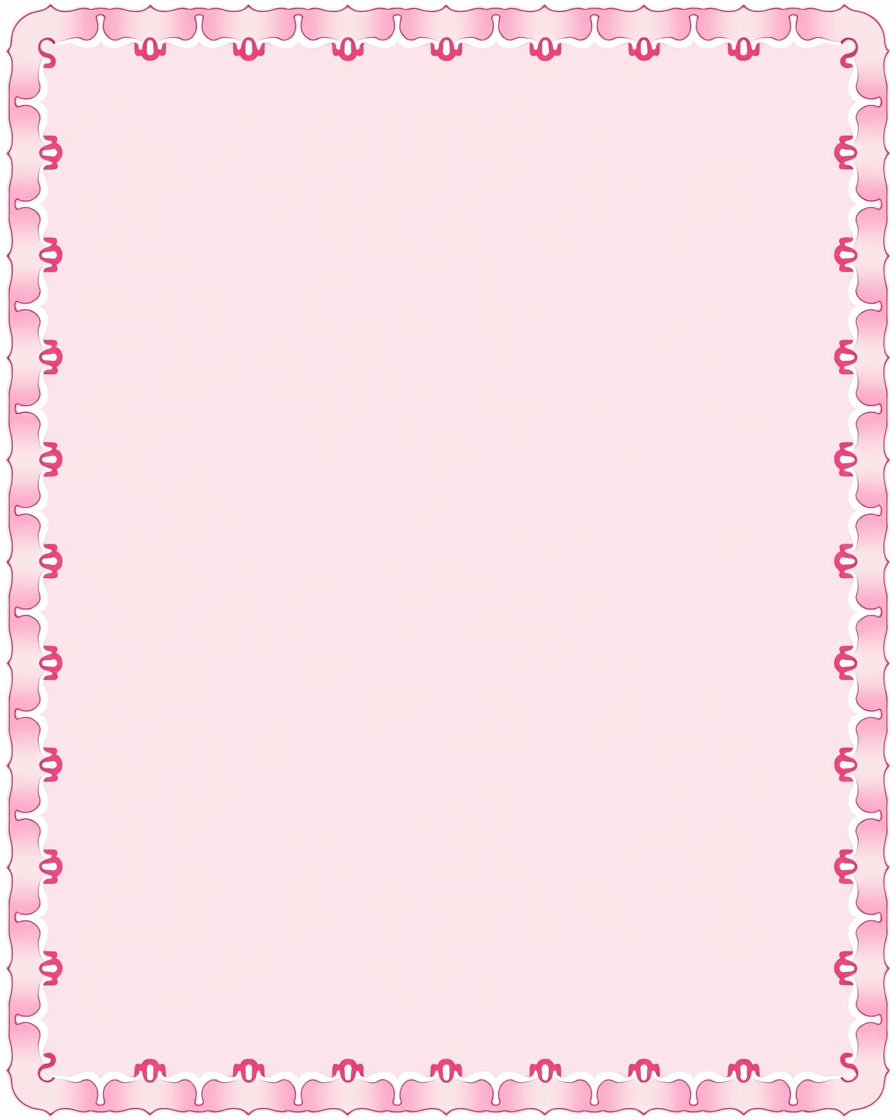 Pink Ribbon Sweet Border Design Rug
