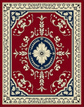 Rich Red Floral Medallion Rug