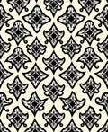 Elaborate Black Floral Damask Pattern Rug