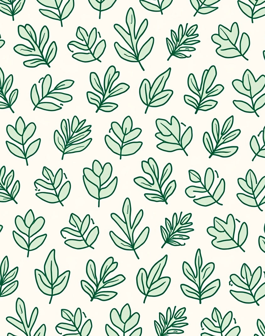 Green Leaf Pattern Design Rug