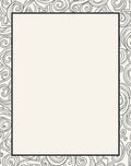 Black White Abstract Swirl Border Rug