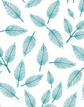 Elegant Teal Leaf Pattern Rug