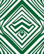 Emerald Green Geometric Illusion Rug