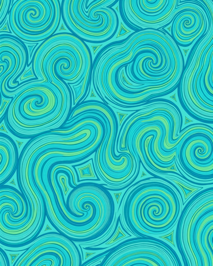 Aqua Swirl Pattern Rug