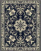 Classic Floral Scrollwork Pattern Rug
