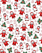 Joyful Red Snowman Holly Swirl Rug
