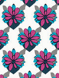 Bold Pink Teal Floral Pattern Rug