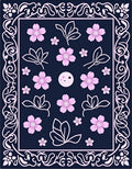 Pink Blossom Moon Pattern Rug