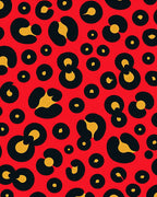Bold Red Leopard Spot Pattern Rug