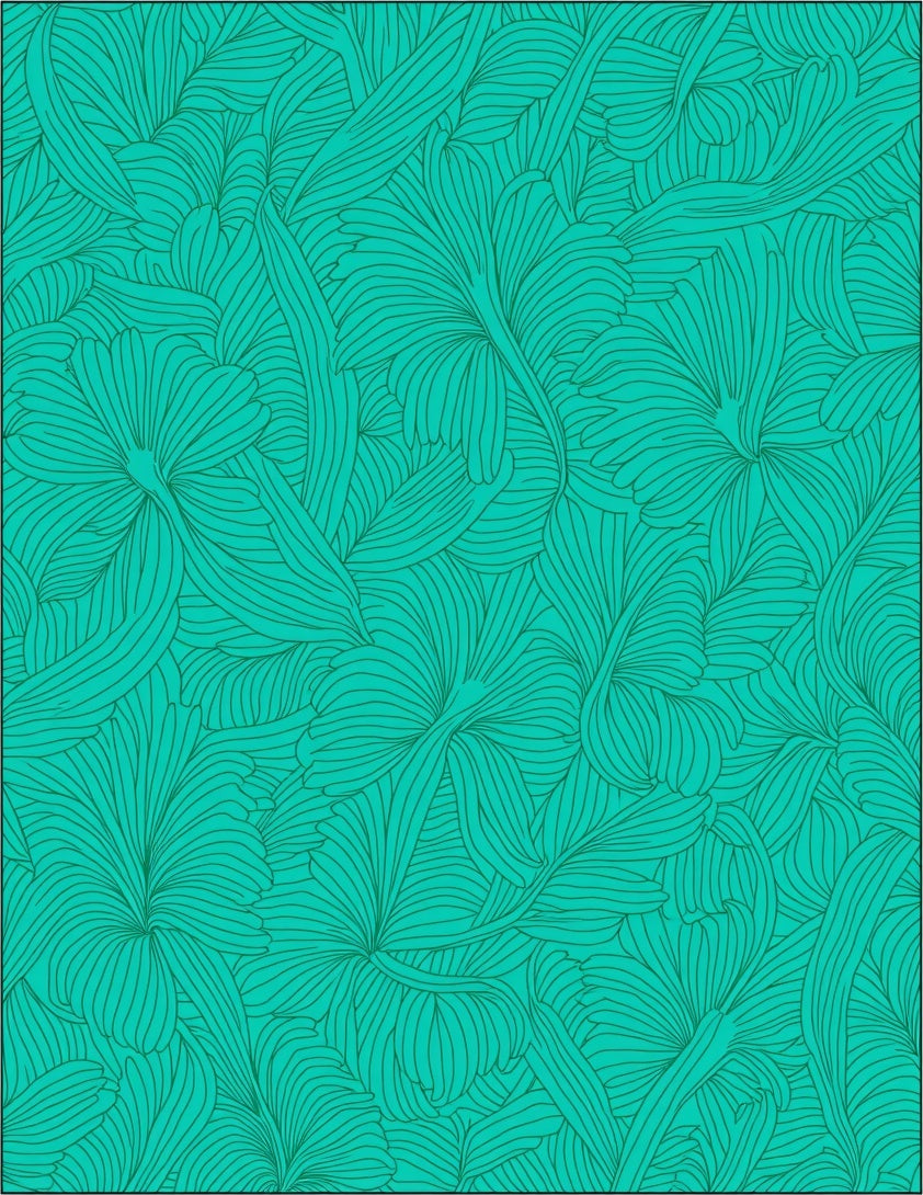 Teal Floral Swirl Pattern Rug