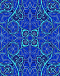 Deep Blue Swirling Abstract Mandala Rug