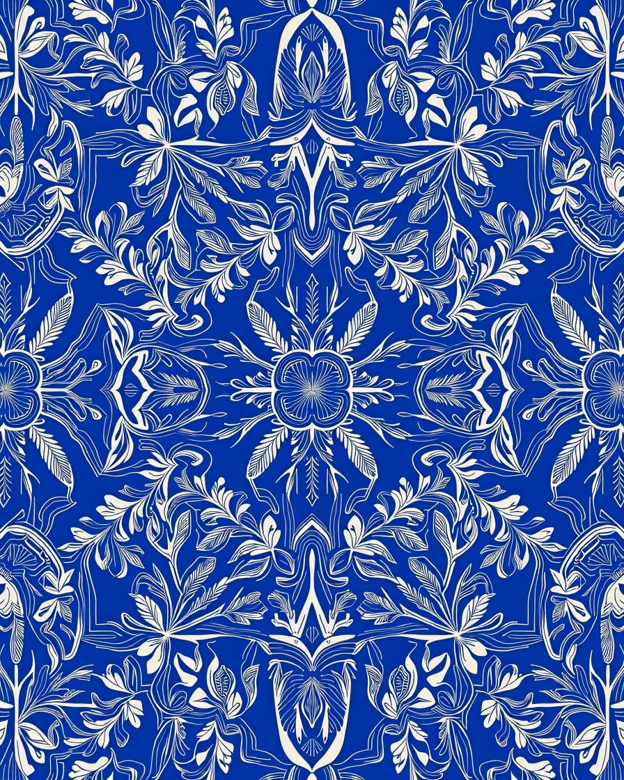Intricate Floral Scrollwork Royal Pattern Rug