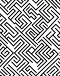 Abstract Black White Maze Design Rug