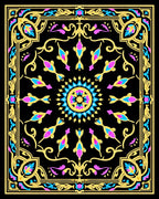 Ornate Floral Geometric Pattern Rug