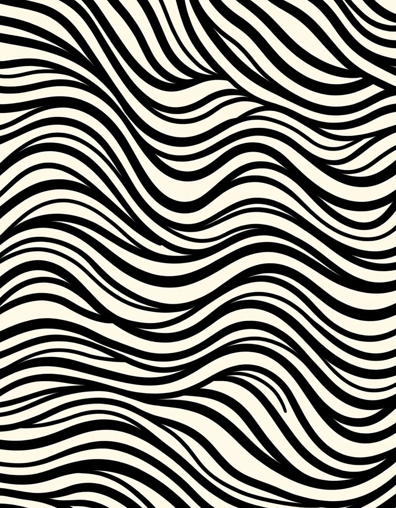 Abstract Black White Stripe Pattern Rug