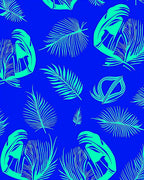 Bold Tropical Leaf Pattern Rug