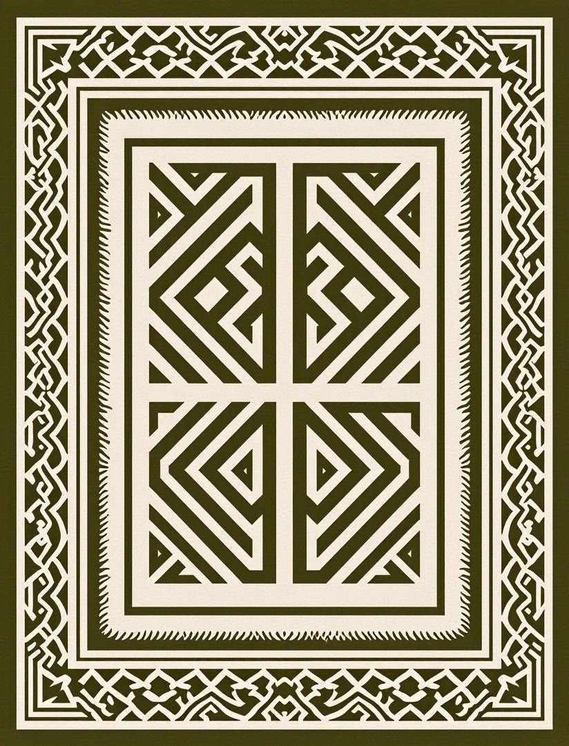 Geometric 2 Tone Maze Frame Rug
