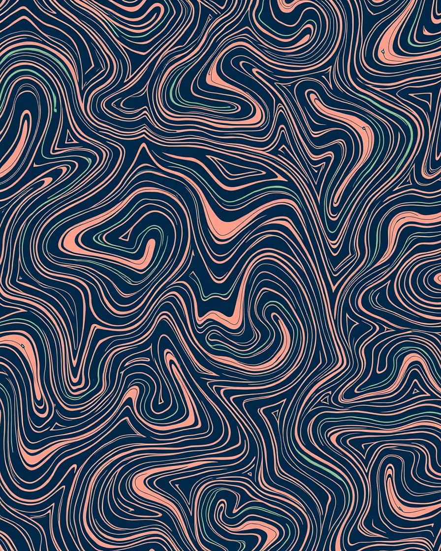 Wavy Abstract Swirl Pattern Design Rug