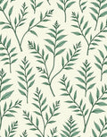Green Botanical Leaf Pattern Rug