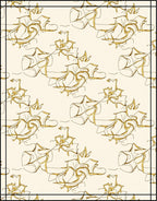 Abstract Swirls Botanical Sketch Rug