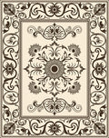 Ornate Floral Scrollwork Design Rug