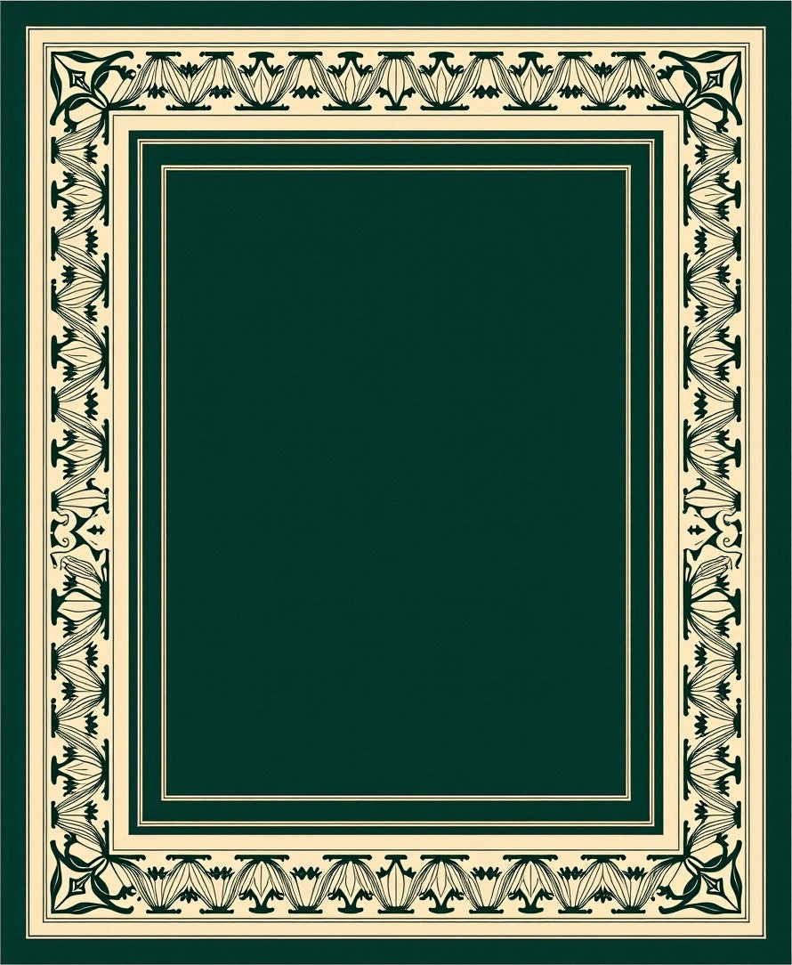 Classic Floral Border Pattern Rug