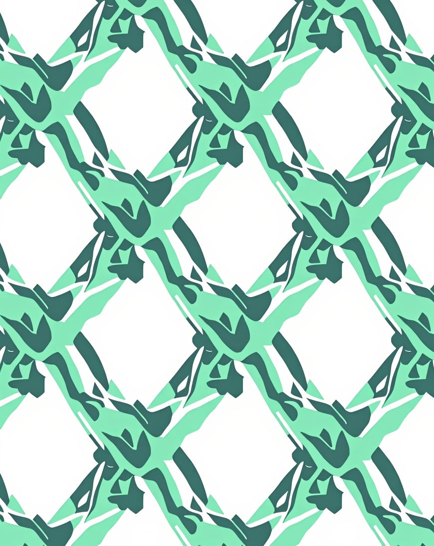 Abstract Green Geo Mesh Design Rug