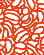 Bold Orange Abstract Intertwined Pattern Rug