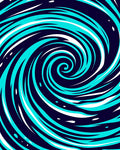 Dynamic Turquoise Swirl Pattern Rug