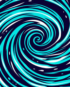 Dynamic Turquoise Swirl Pattern Rug