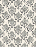 Elegant Gray Floral Damask Pattern Rug
