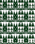 Festive Green Christmas Tree Snow Cluster Rug