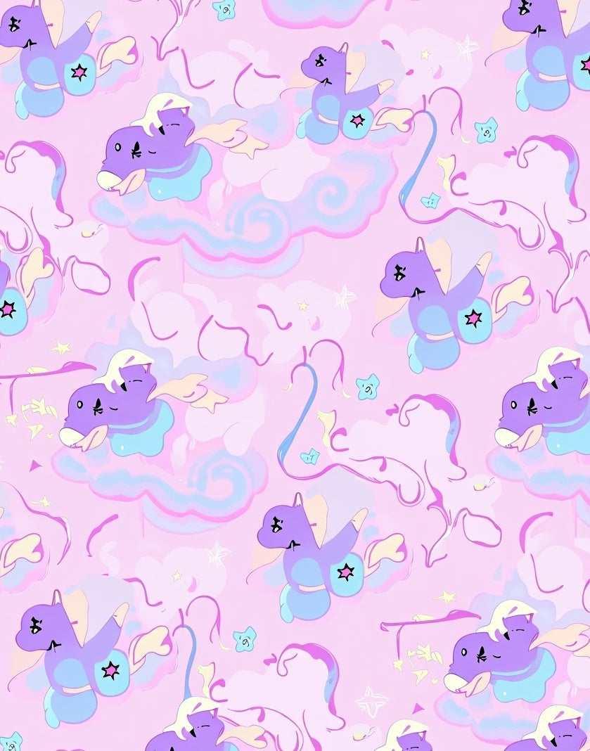 Dreamy Pegasus Pastel Clouds Pattern Rug