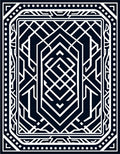Modern White Geometric Art Deco Design Rug