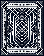 Modern White Geometric Art Deco Design Rug