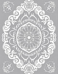 White Floral Mandala Pattern Rug