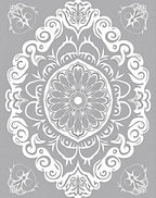 White Floral Mandala Pattern Rug