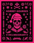Bright Pink Skull Festive Border Rug