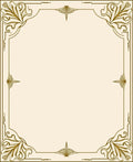 Elegant Gold Floral Corner Frame Rug