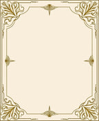 Elegant Gold Floral Corner Frame Rug