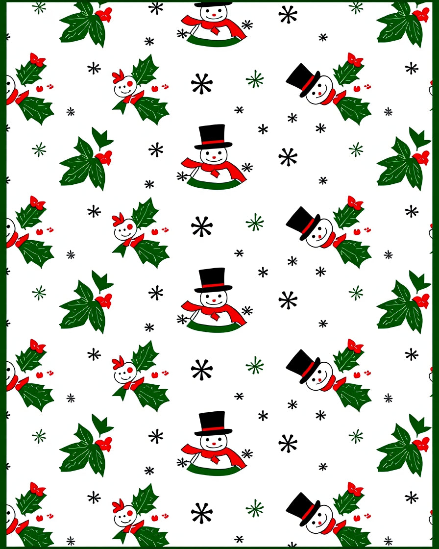 Festive Snowman Holly Berry Rug