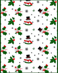 Festive Snowman Holly Berry Rug