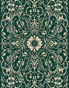 Art Nouveau Floral Swirls Pattern Rug