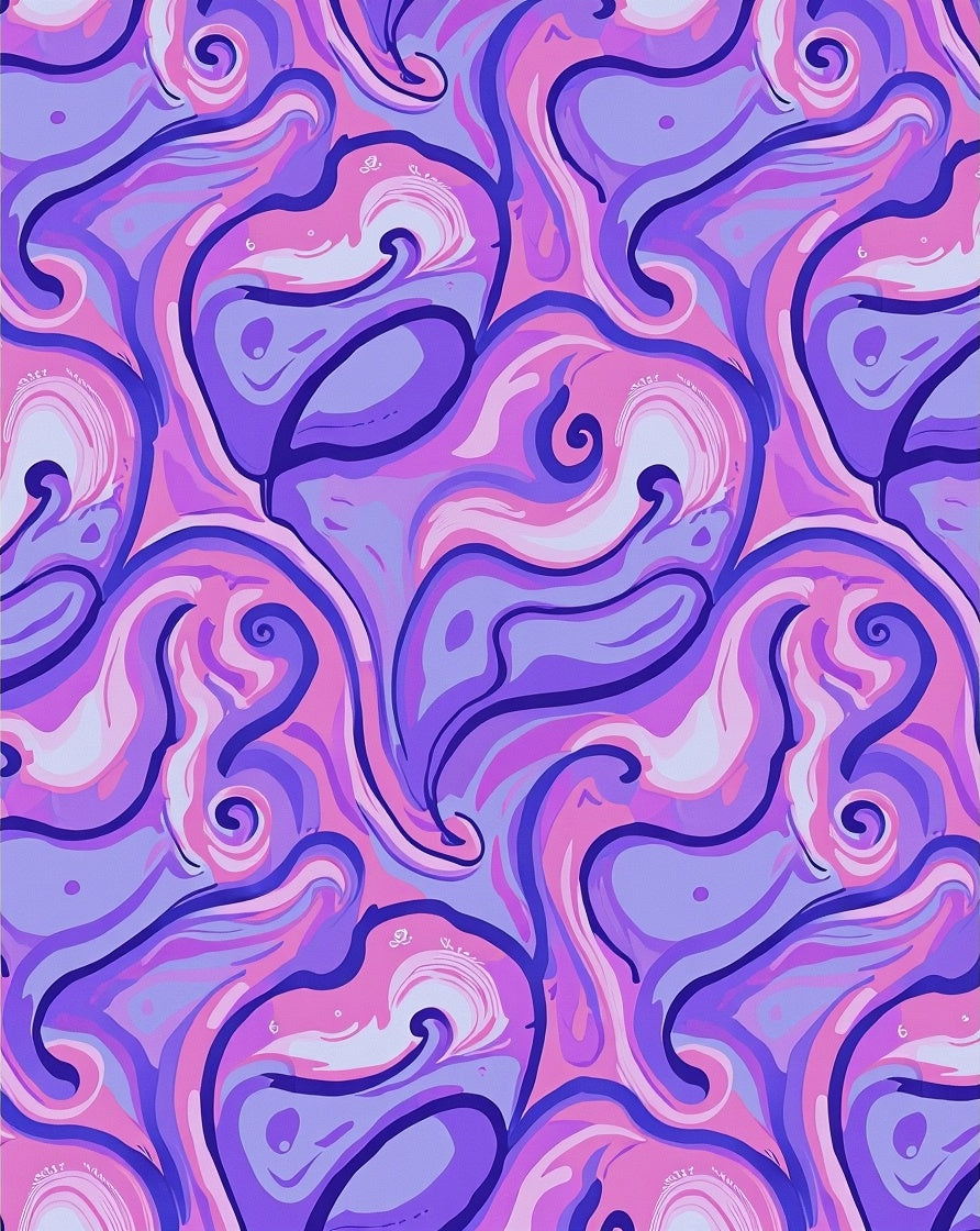 Swirling Abstract Lavender Pink Design Rug