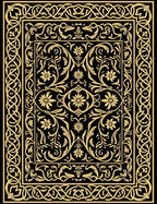 Black Gold Ornate Floral Design Rug
