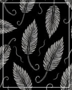 Black White Feather Pattern Design Rug
