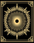 Art Deco Radial Sunburst Geometric Pattern Rug
