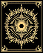 Art Deco Radial Sunburst Geometric Pattern Rug
