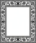 Ornate Floral Scrollwork Black White Design Rug